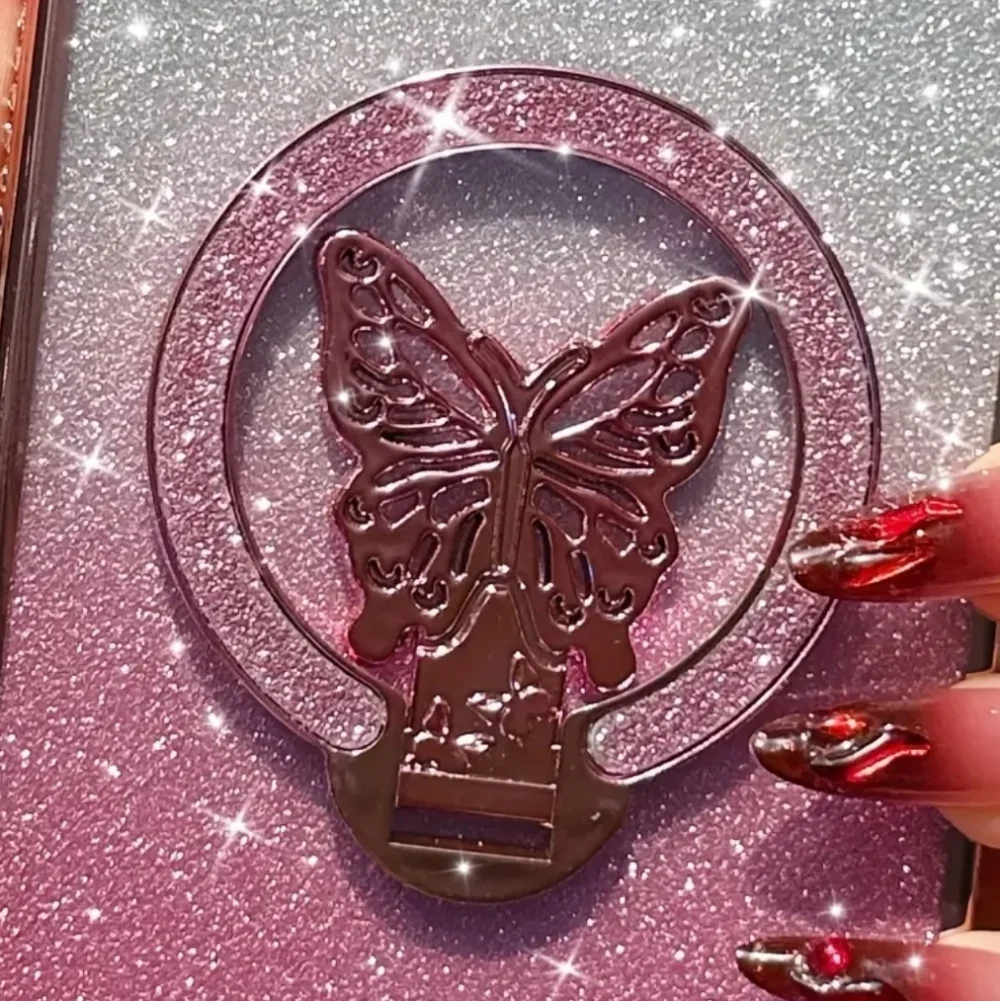 Glitter‎ Butterfly Foldable Cellphone Magnetic Ring Holder Phone Grip Kickstand